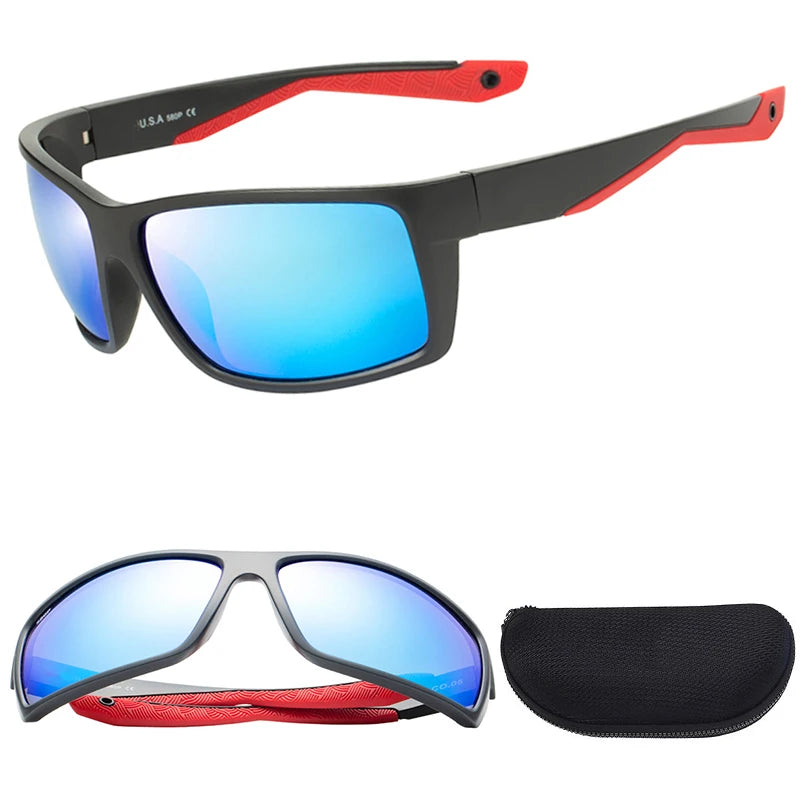 New Square Sunglasses for Men Outdoor Windproof Cycling Glasses Reefton Polarized Eyeglasses Men Oculos UV400