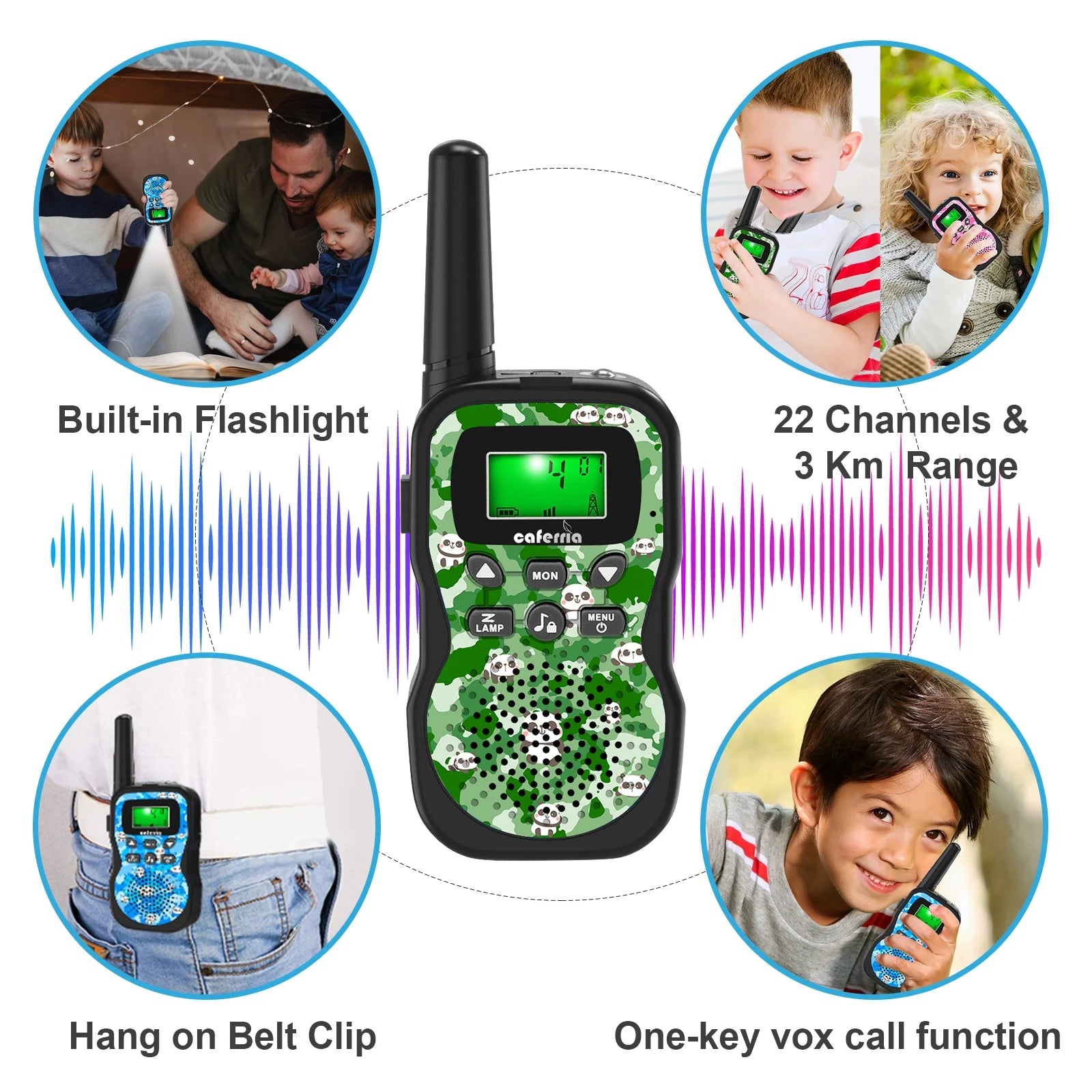 Walkie Talkies for Kids, 3 Pack Kids Walkie Talkies with 2 Way Radio, 3 KM Long Range, Toy for Boy Girl 3-15 Years Old