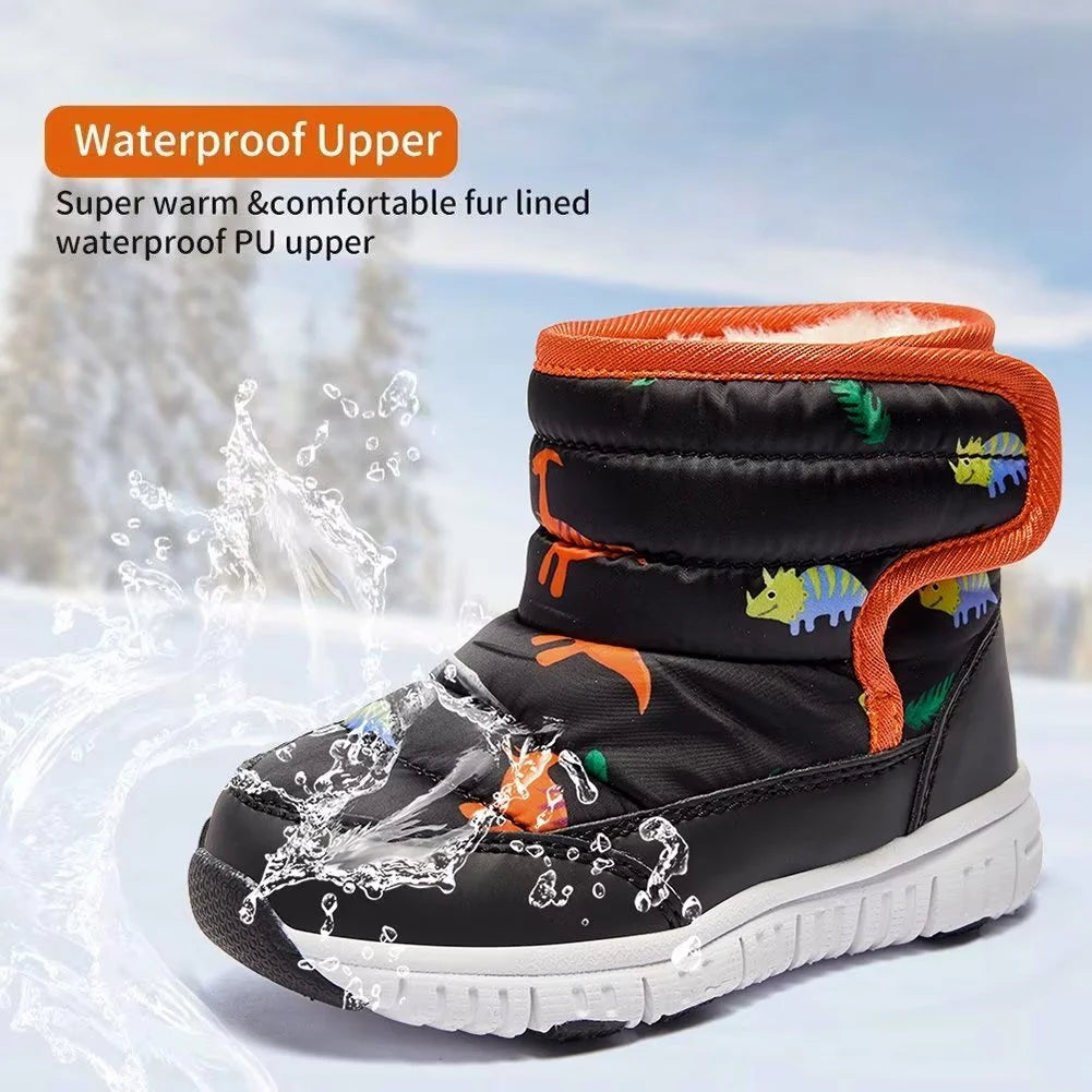 GUBARUN Boys Girls Toddler Snow Boots Waterproof Slip Resistant Outdoor Kids Winter Shoes