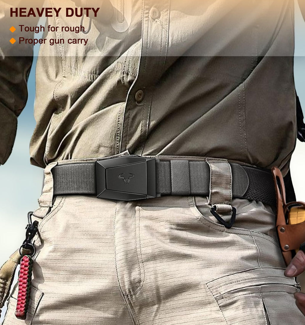BULLIANT Men Belt 2 Pack,Nylon Web Holster Belt Stretch for Gift Men Outdoor ...