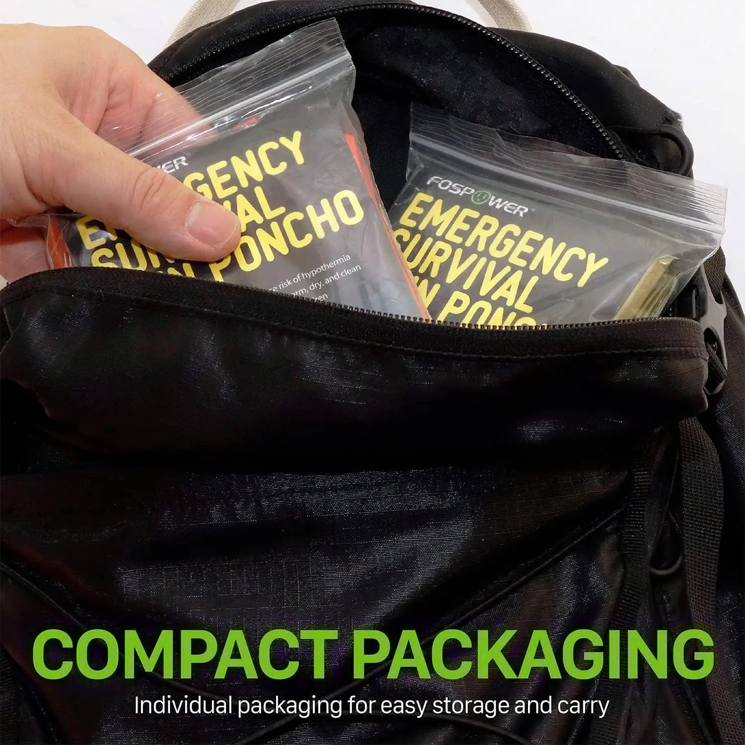 Emergency Rain Poncho with Hood Reusable Weather Resistant Raincoat for Men Women Camping Hiking Emergency Supplies Survival Kit