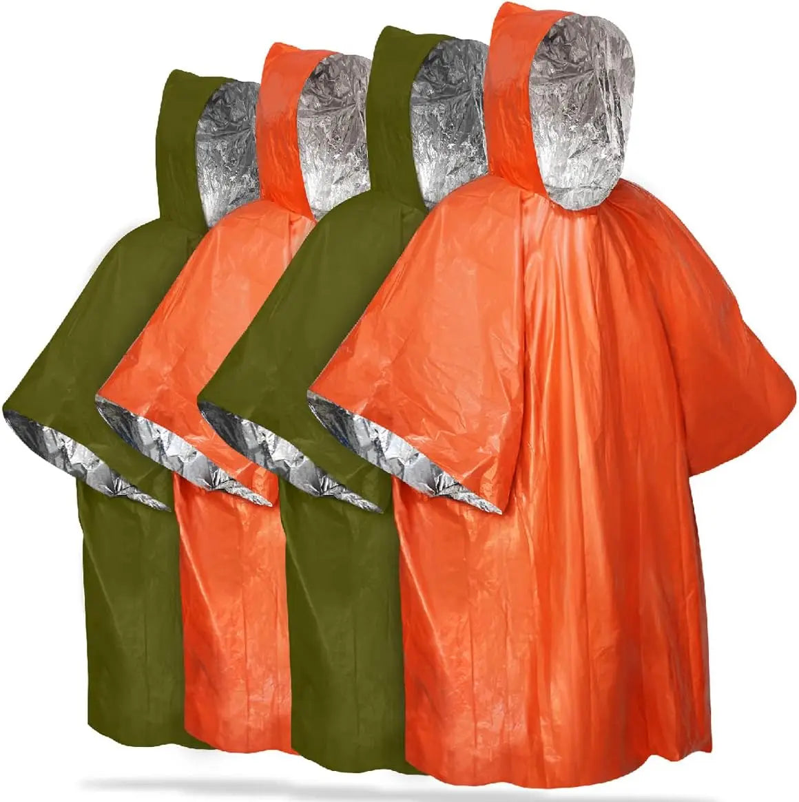 Emergency Rain Poncho with Hood Reusable Weather Resistant Raincoat for Men Women Camping Hiking Emergency Supplies Survival Kit