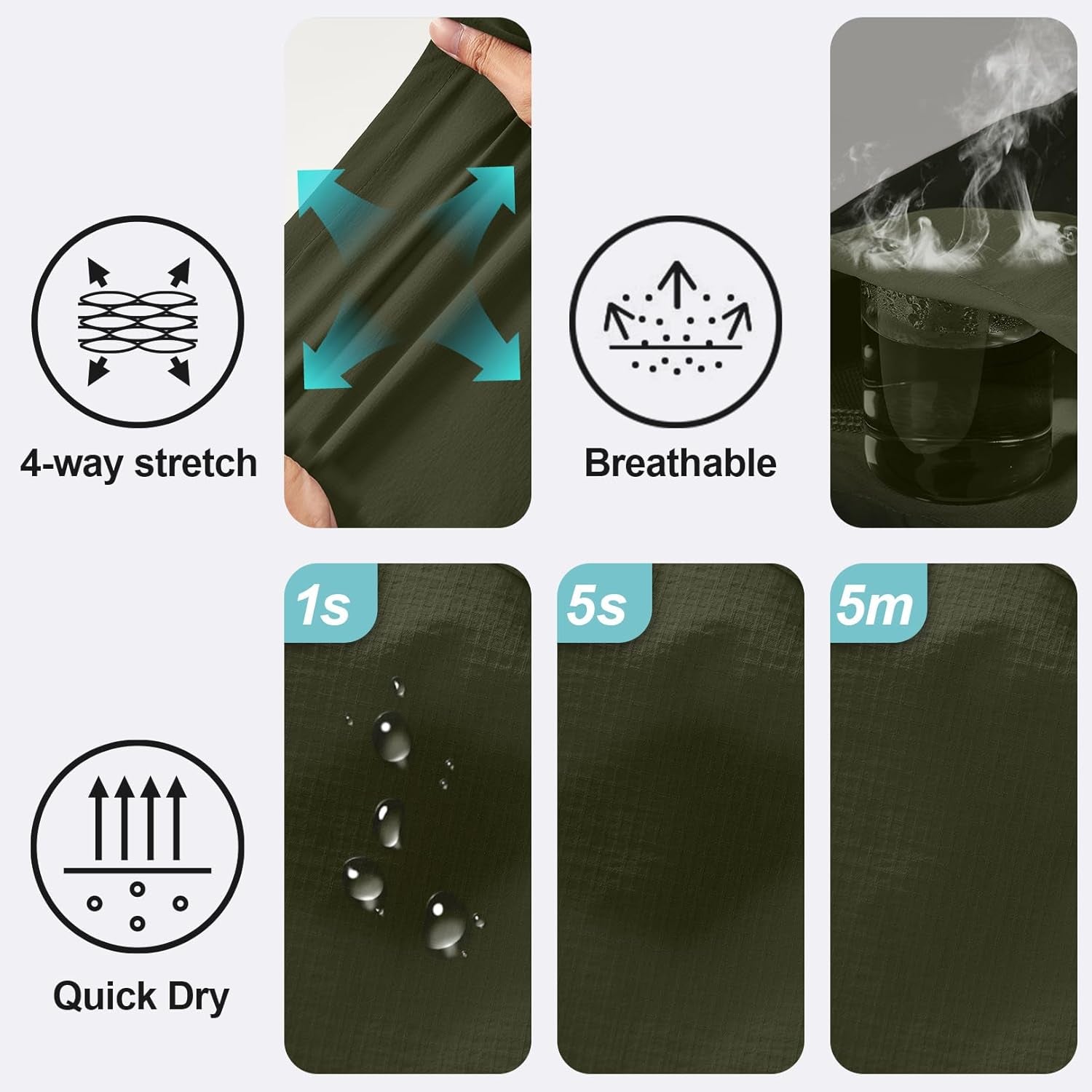 Men'S Outdoor Quick Dry Convertible Lightweight Hiking Fishing Zip off Safari Trousers