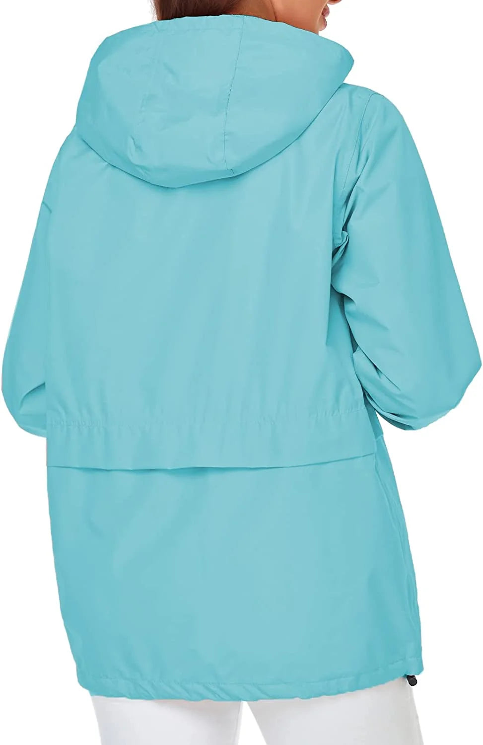 Rain Jacket Women Waterproof Raincoat Packable Hooded Windbreaker