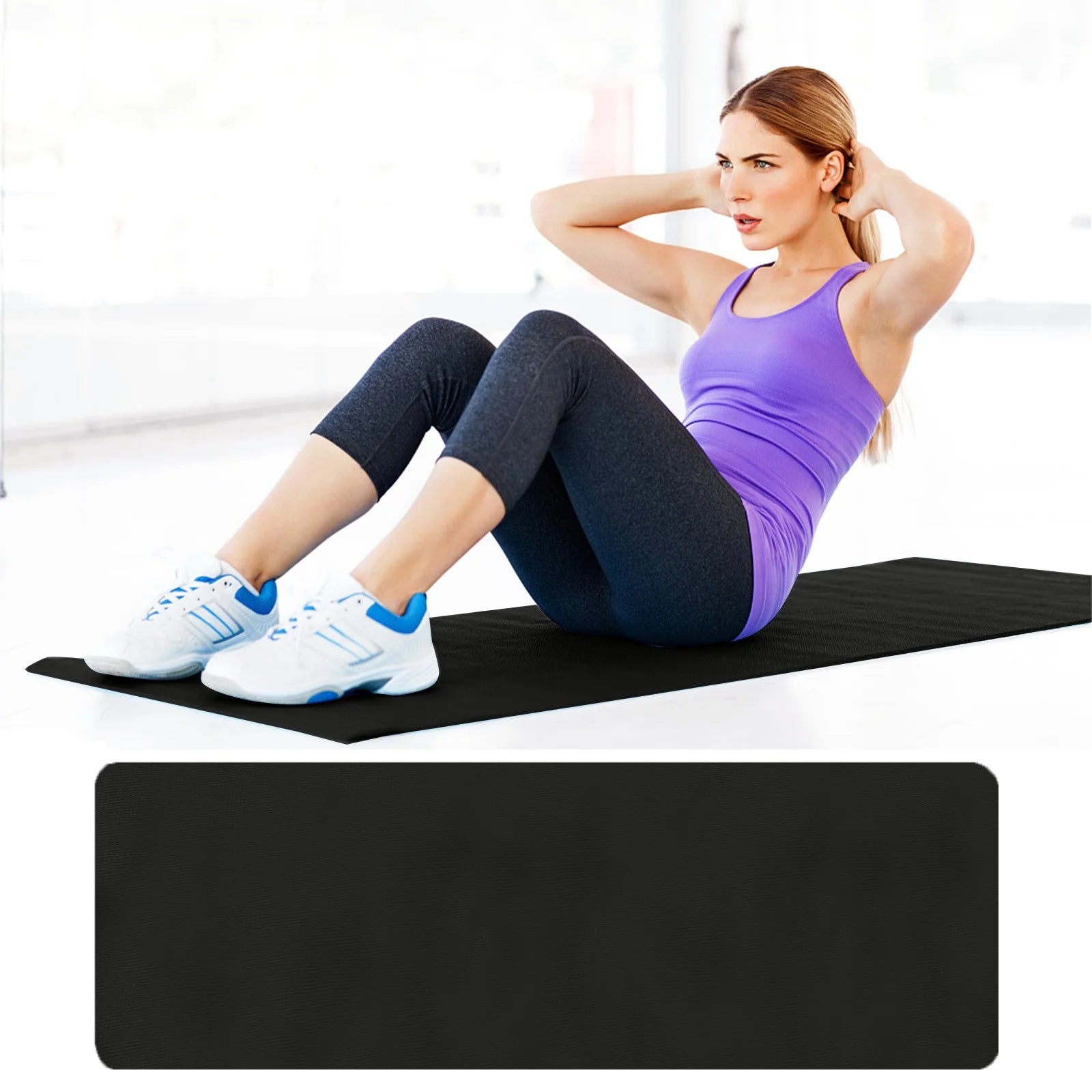 Outdoor Sports and Yoga Yoga Mat Non Monochrome Women Mat Mat 4Mm Sports Men Fitness & Yoga Equipment Fitness Mats Large Workout Mat Mat for Women Men Kids Home Gym Workout
