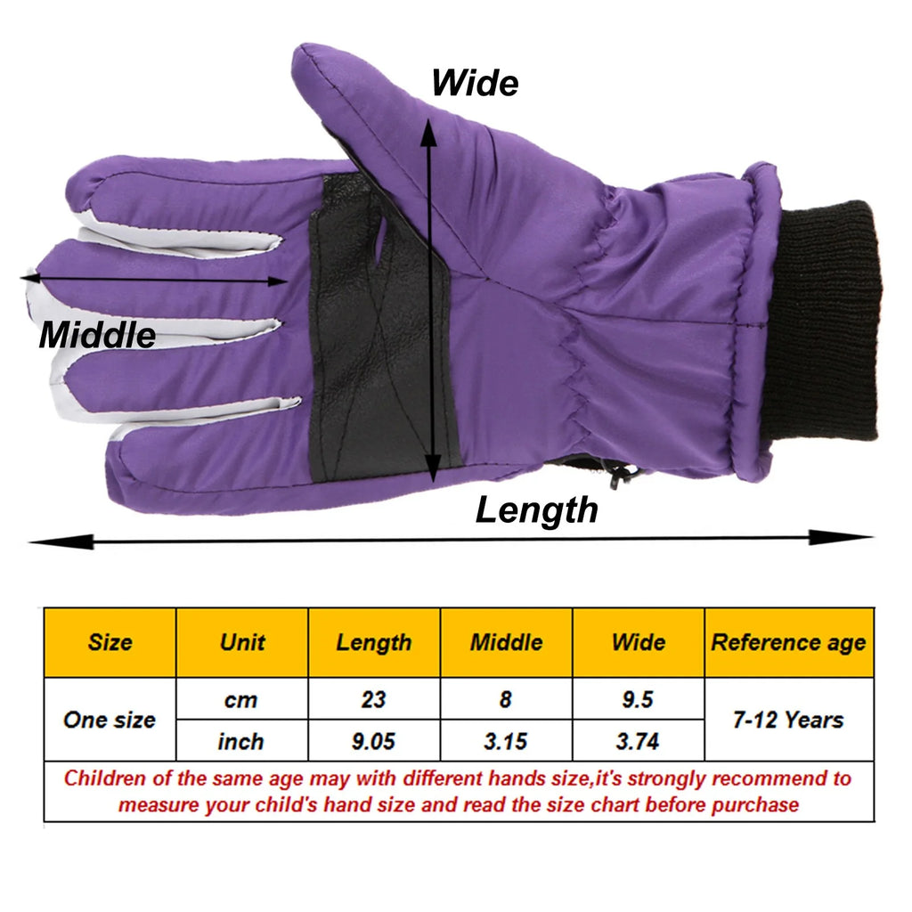 Kids Waterproof Warm Winter Snow Ski Gloves Snow Years Skating Girls for 7-12 Suit Windproof Gloves Ski Outdoor Kids Old Snowboarding Warm Winter Boys Kids Gloves & Mittens