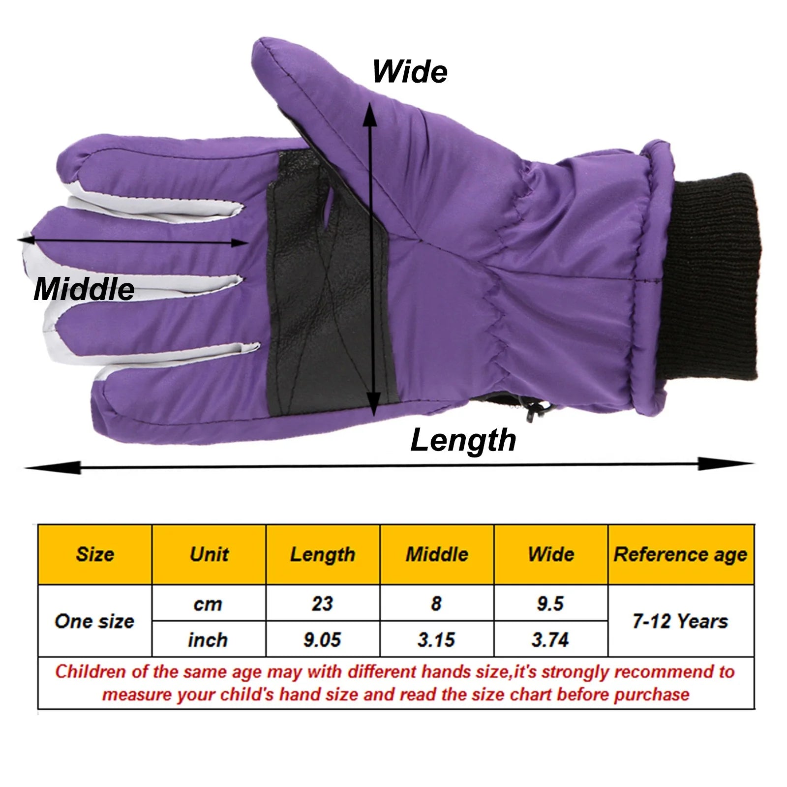 Kids Waterproof Warm Winter Snow Ski Gloves Snow Years Skating Girls for 7-12 Suit Windproof Gloves Ski Outdoor Kids Old Snowboarding Warm Winter Boys Kids Gloves & Mittens