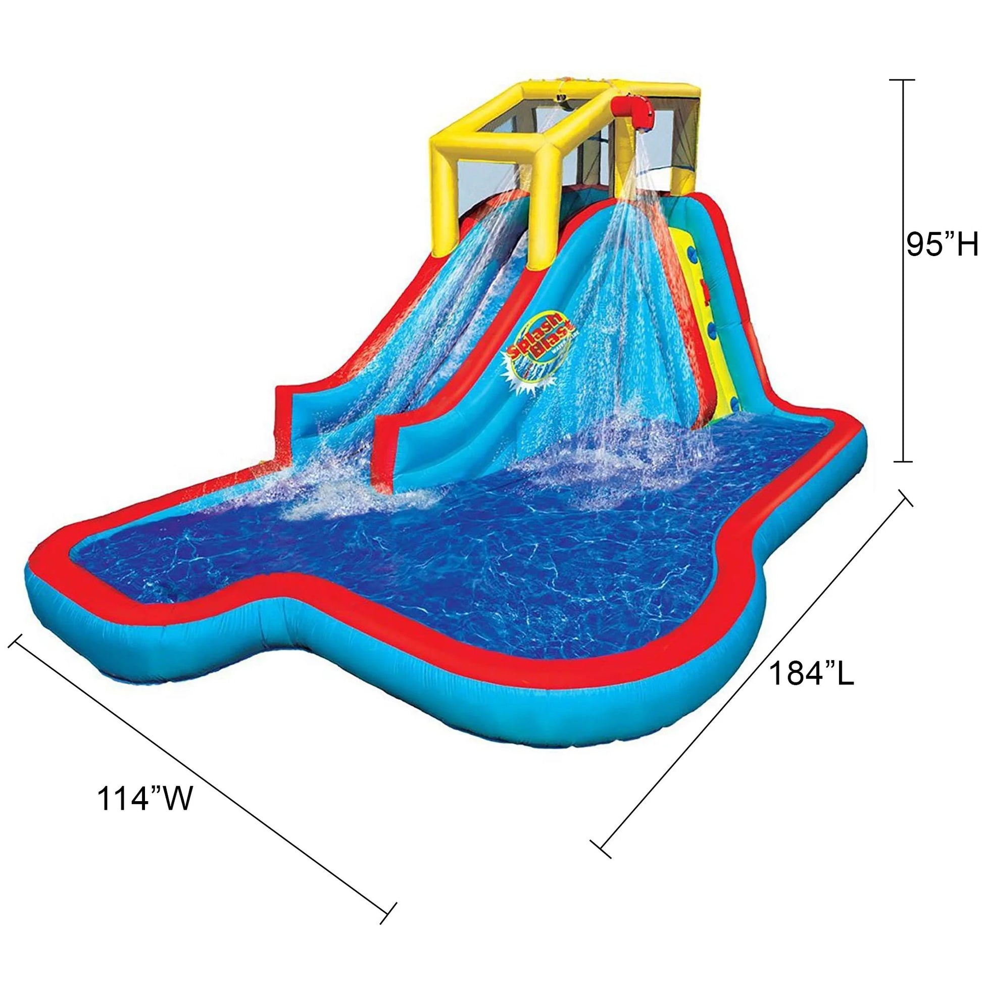 Slide N Soak Inflatable Outdoor Kids Splash Pool Water Park, Ages 5+