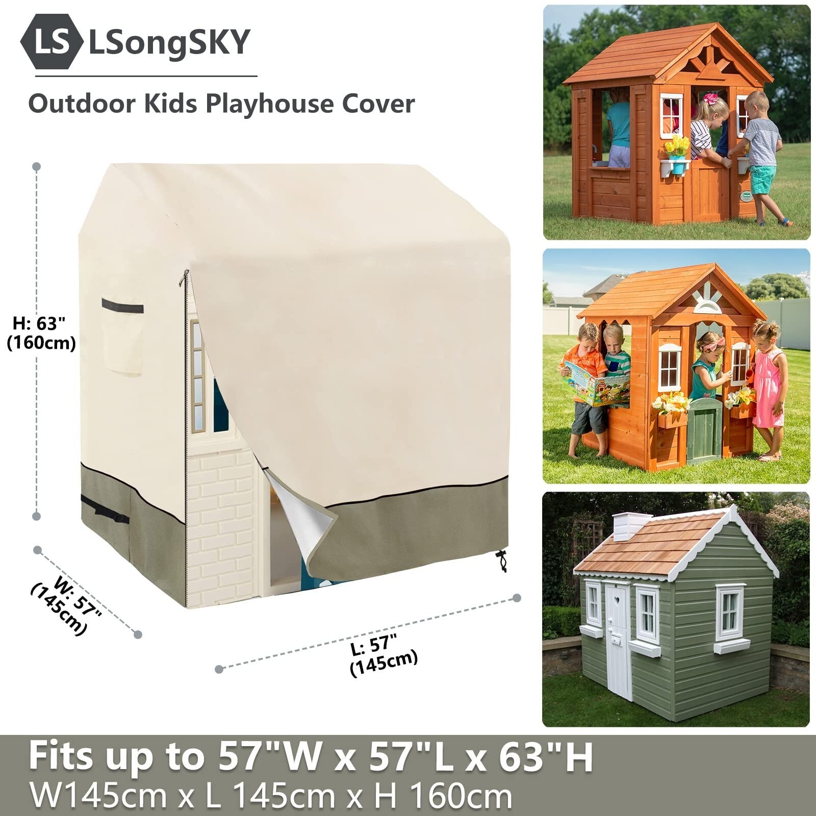 Outdoor Kids' Playhouse Cover,100% Waterproof Heavy Duty Outdoor Playhouse Co...