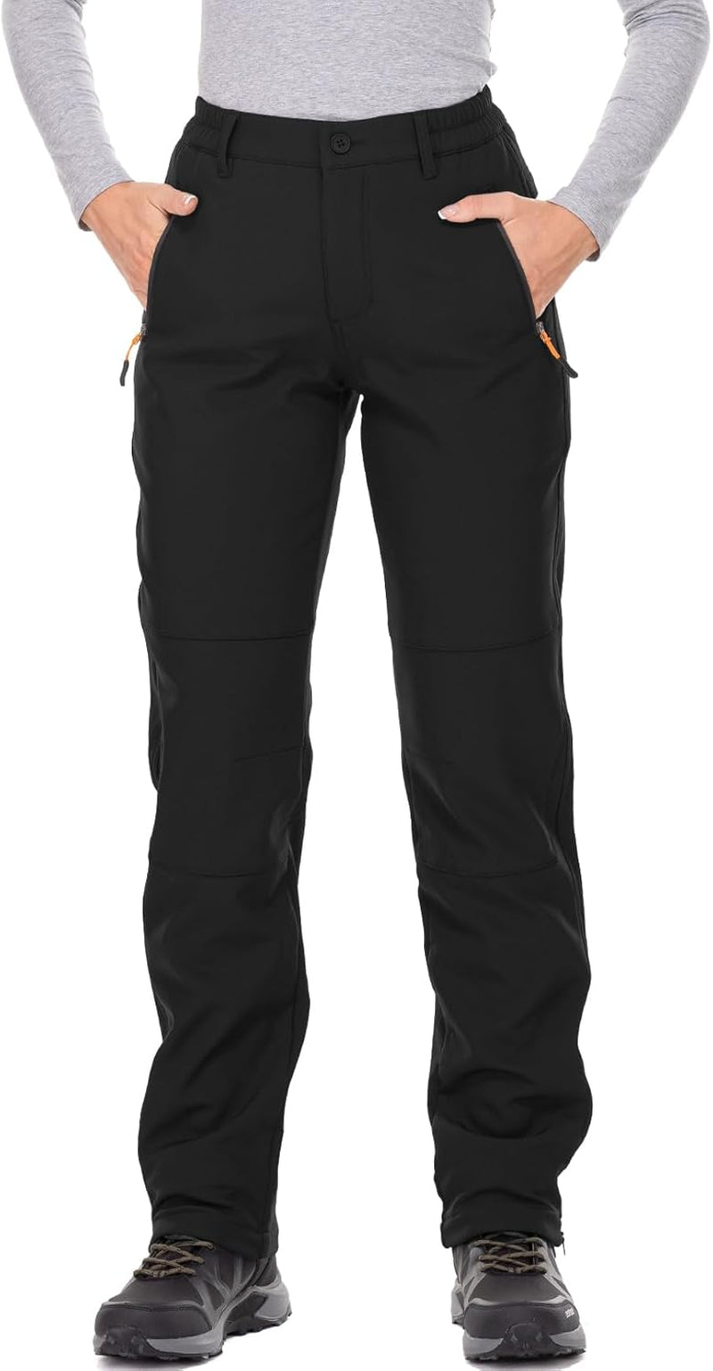 Women'S Waterproof Pants Hiking Ski Snow Fish Fleece Lined Insulated Outdoor Golf Travel Pant