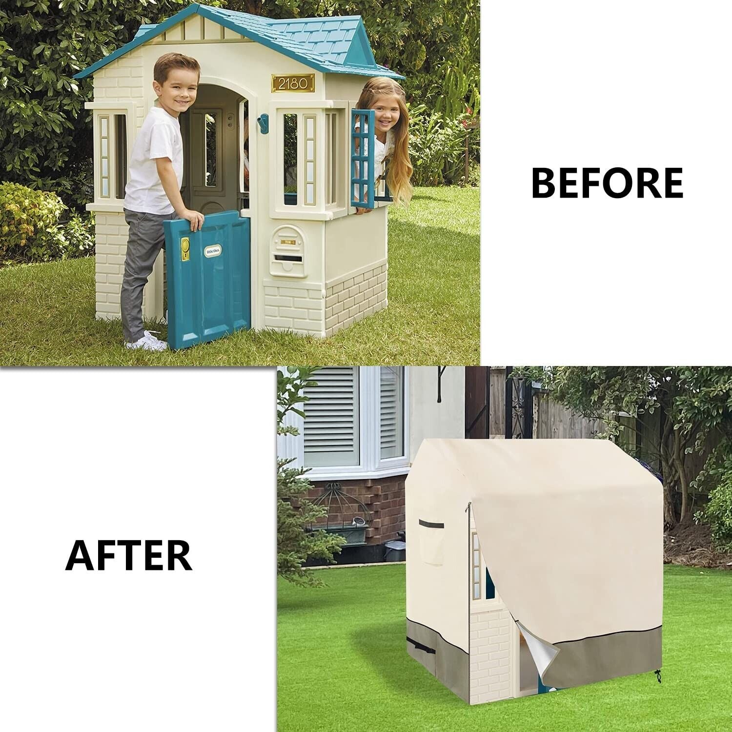 Outdoor Kids' Playhouse Cover,100% Waterproof Heavy Duty Outdoor Playhouse Co...