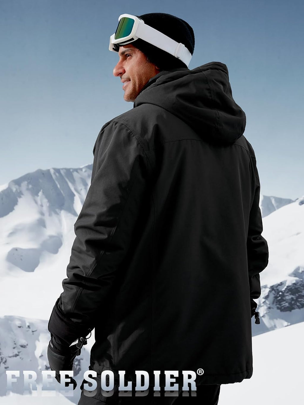 Men'S Waterproof Ski Snow Jacket Fleece Lined Warm Winter Rain Jacket with Hood Fully Taped Seams