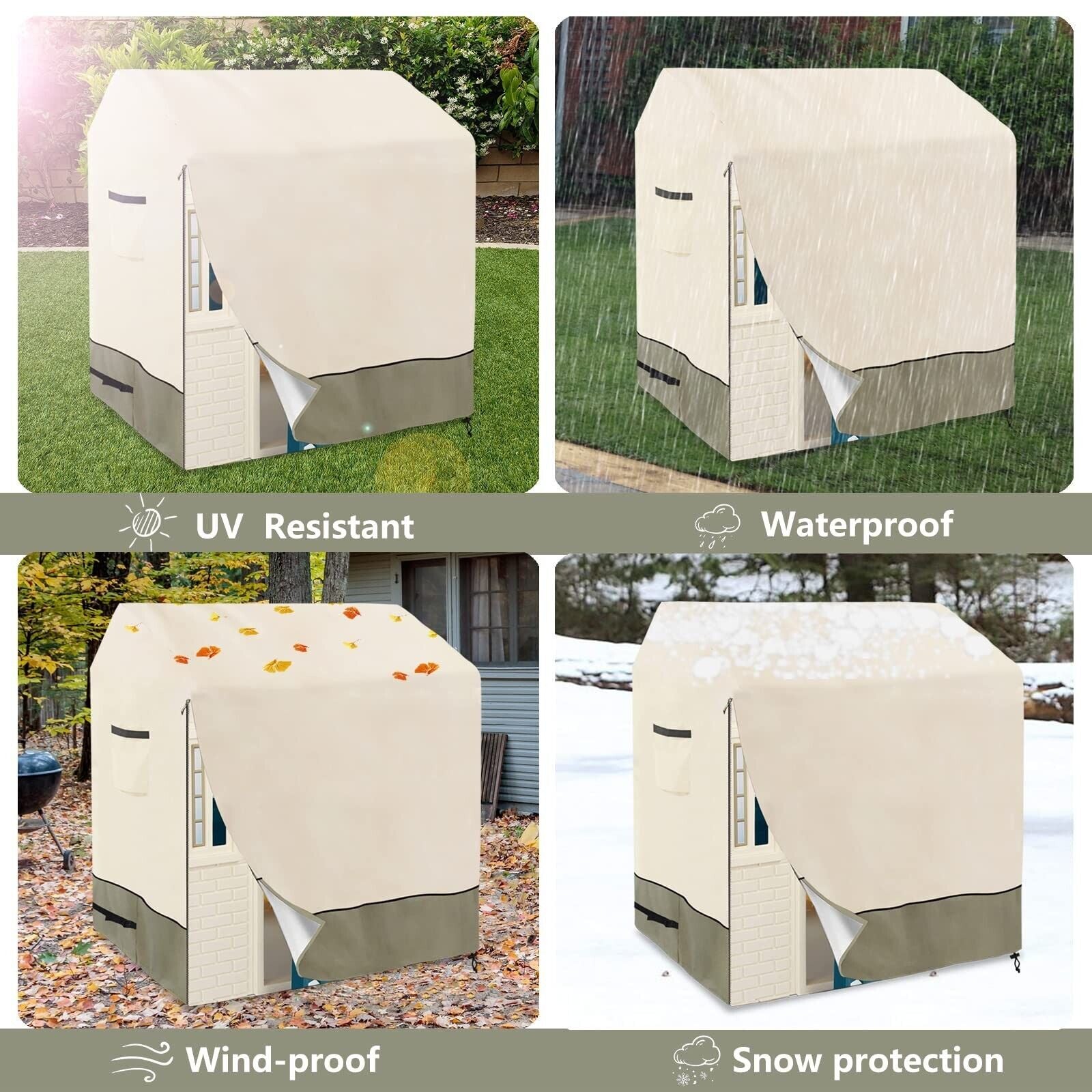 Outdoor Kids' Playhouse Cover,100% Waterproof Heavy Duty Outdoor Playhouse Co...