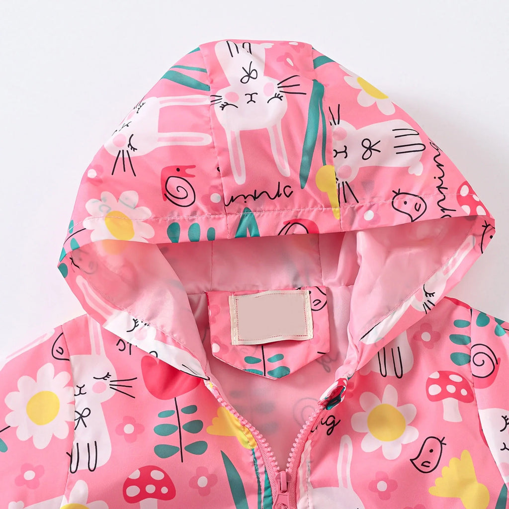 Toddler Boys down Jacket Hooded Jacket Windbreaker Lightweight Print Coat Autumn Long Sleeve Windproof Outwear Hot Pink, Size 2T-8