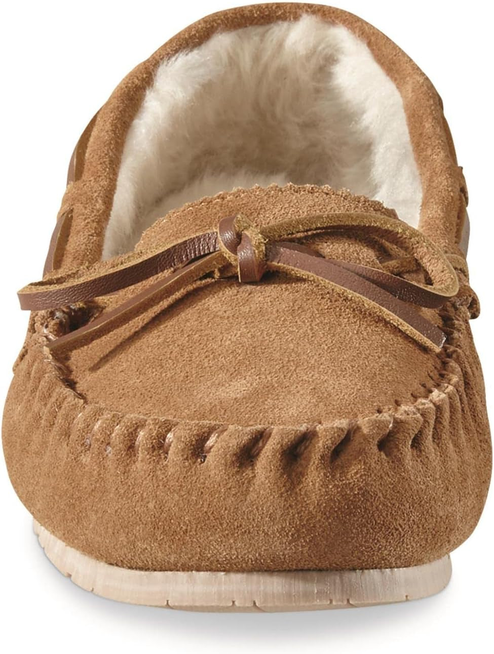 Fur-Lined Moccasin Slipper Shoes for Women, Ladies Bedroom House Slippers, Indoor and Outdoor