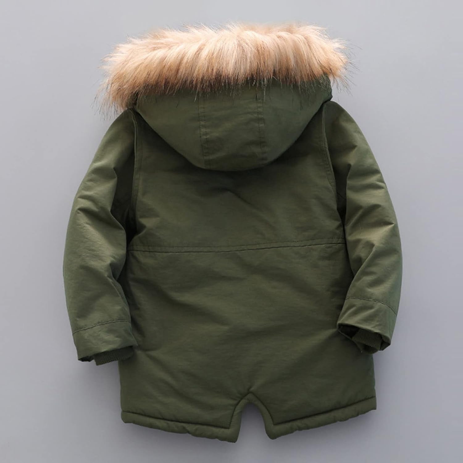 2Y-7Y Kids Boy'S Quilted Puffer Jacket Fleece Lined Thick Coat Hooded Winter Waterproof Parka Faux Fur Outerwear (Green, 3-4 Years)