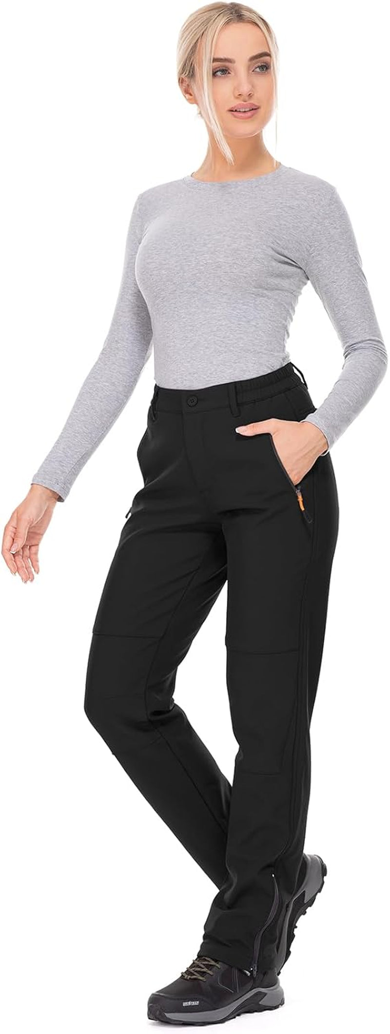 Women'S Waterproof Pants Hiking Ski Snow Fish Fleece Lined Insulated Outdoor Golf Travel Pant