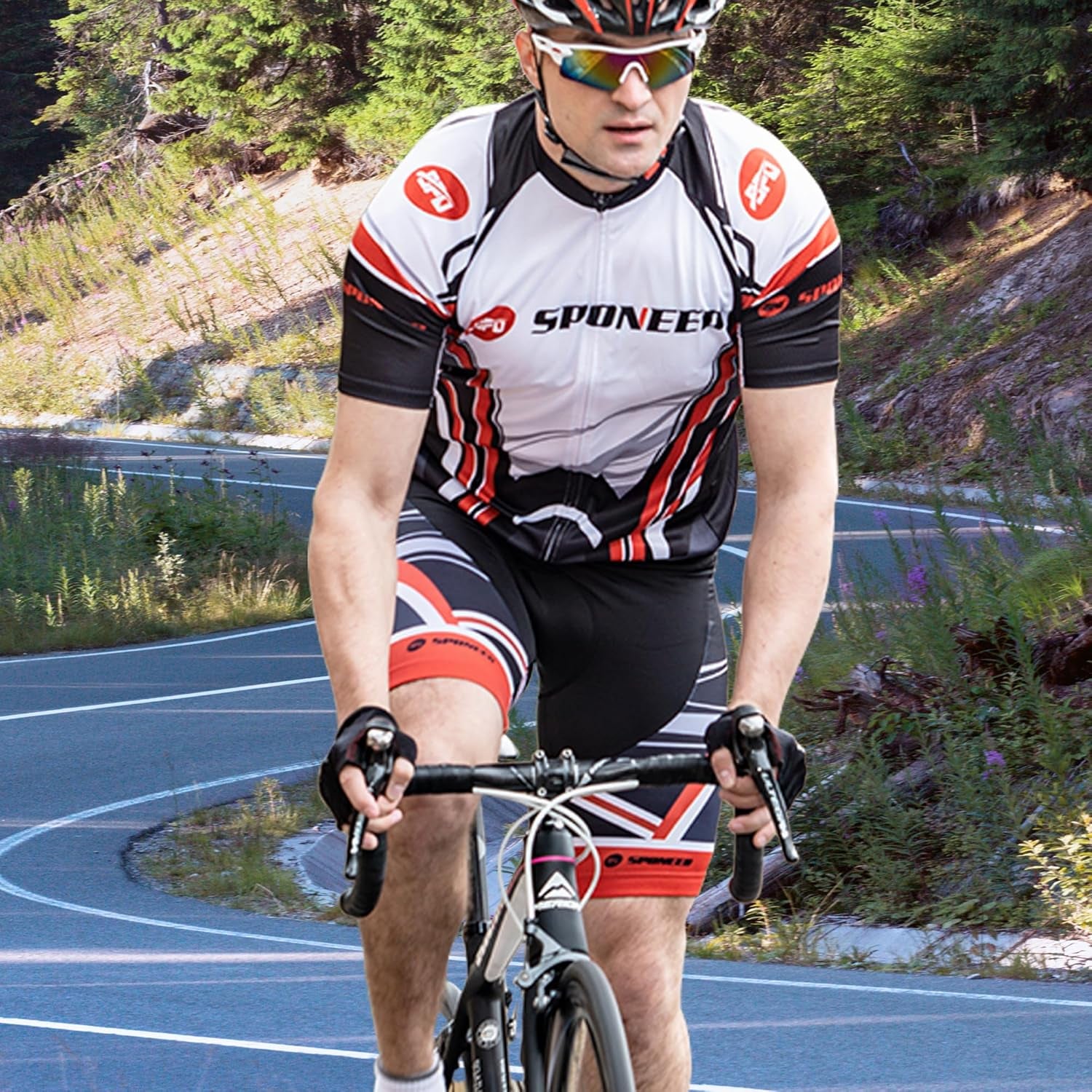 Men'S Cycling Jerseys Tops Biking Shirts Short Sleeve Bike Clothing Full Zipper Bicycle Jacket with Pockets