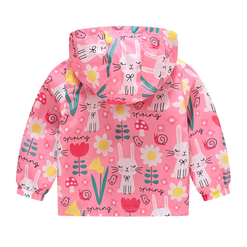 Toddler Boys down Jacket Hooded Jacket Windbreaker Lightweight Print Coat Autumn Long Sleeve Windproof Outwear Hot Pink, Size 2T-8