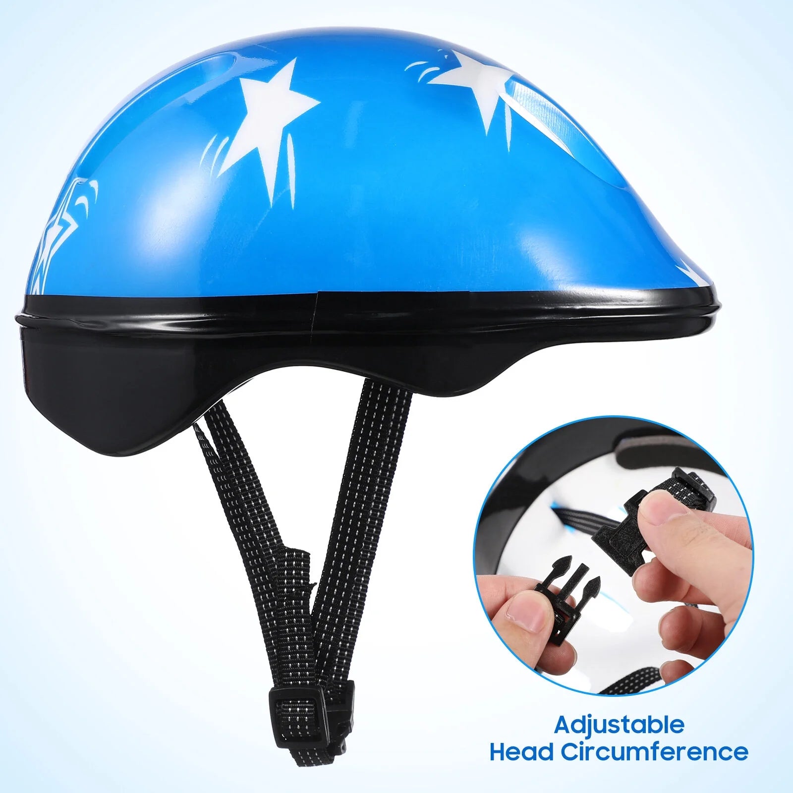 Kids Adjustable Helmet Suitable for Ages 3-14 Years Toddler Boys Girls, Sports Protective Gear Set Knee Elbow Wrist Pads for Bike Skateboard Scooter Rollerblading-Blue