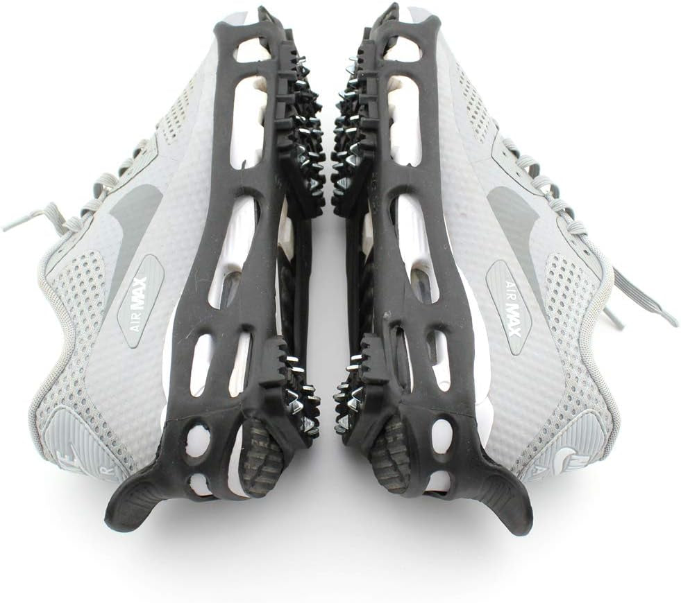 Ice Cleats Grippers for Shoes and Boots 24 Teeth Crampons 10 Teeth Tiny Spikes Ice Cleats for Walk on Ice Snow and Freezing Mud