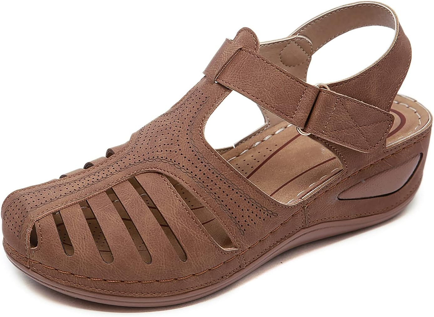 Women'S Wedge Sandals Summer: Closed Toe Sandals for Women Platform Dressy Wedge Size 5-11