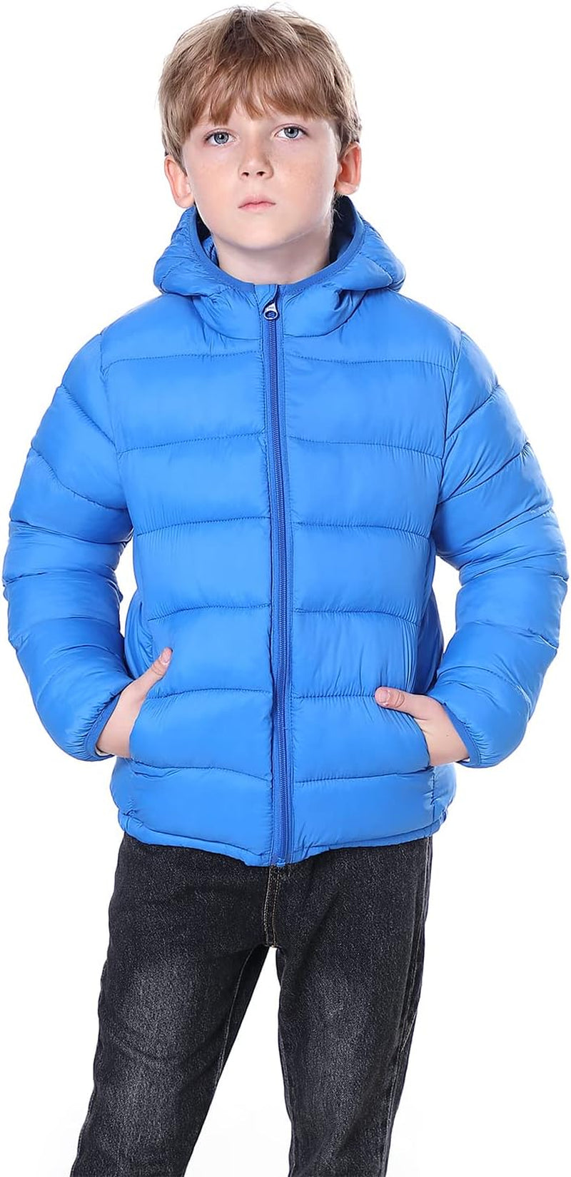 Hooded Puffer Jackets for Boys and Girls – Lightweight and Packable – Autumn and Winter Coat, Warm and Comfy