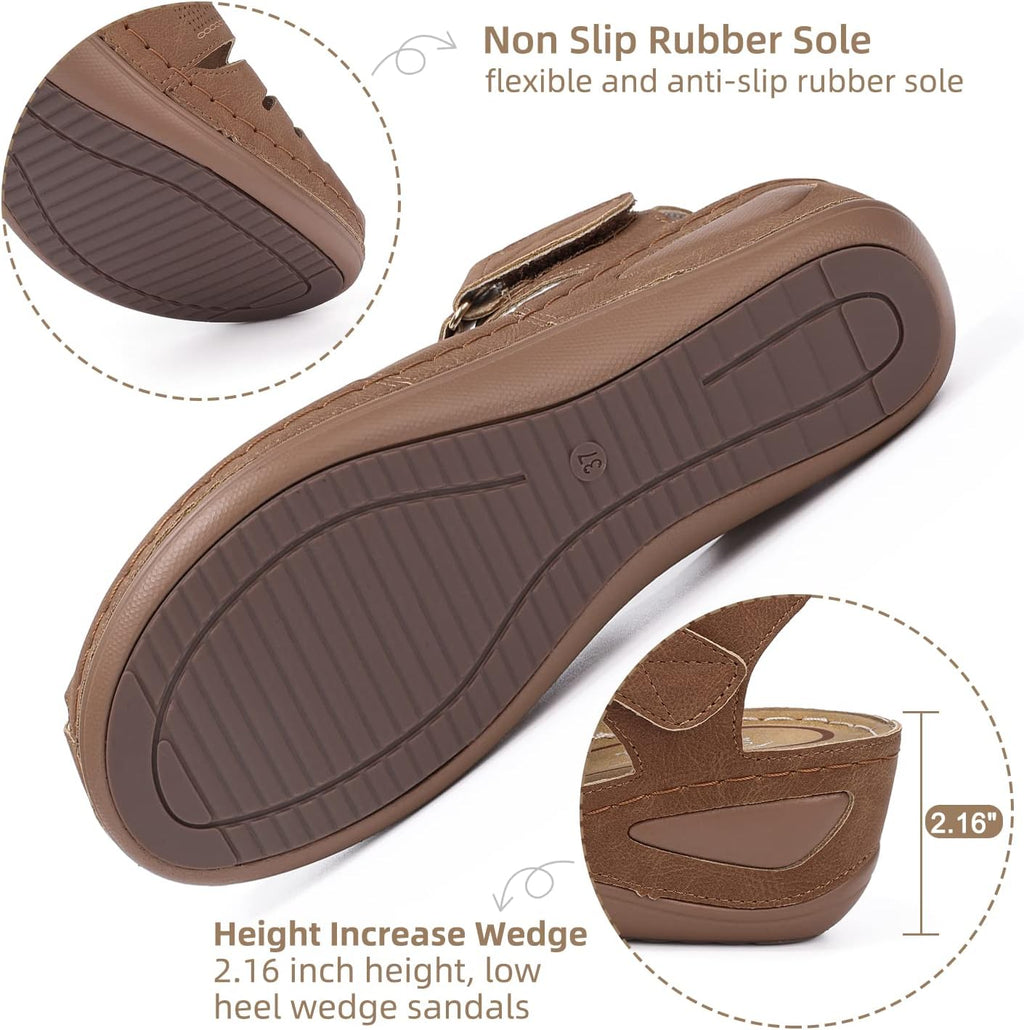 Women'S Wedge Sandals Summer: Closed Toe Sandals for Women Platform Dressy Wedge Size 5-11