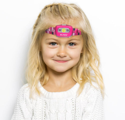 , Hands-Free Headlamp, Long Range, Non-Slip Grip, High Power, Impact Resistant, Adjustable Light Modes, Battery Powered, Pink