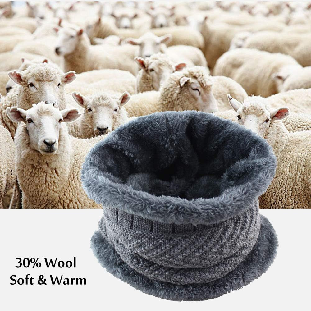 Winter Beanie W/Visor & Earflaps for Men Outdoor Fleece Hat Scarf Set