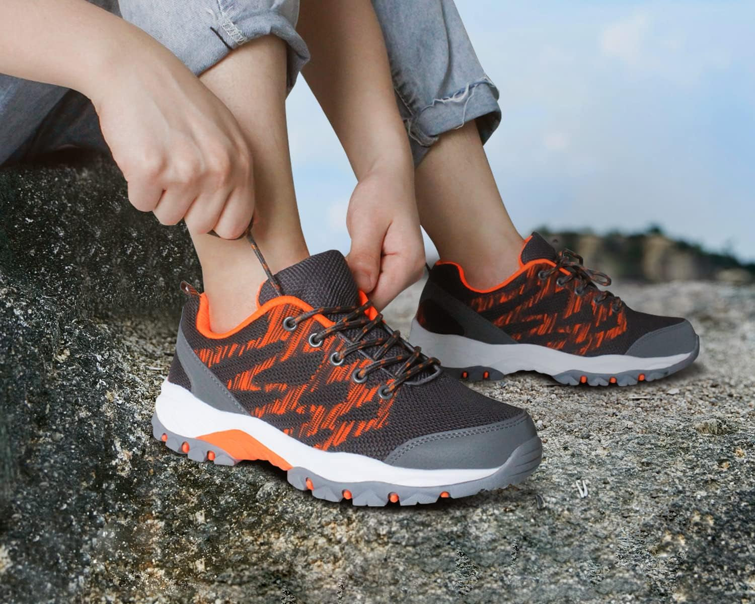 Women Hiking Shoes Breathable Mesh Athletic Outdoor Sneakers