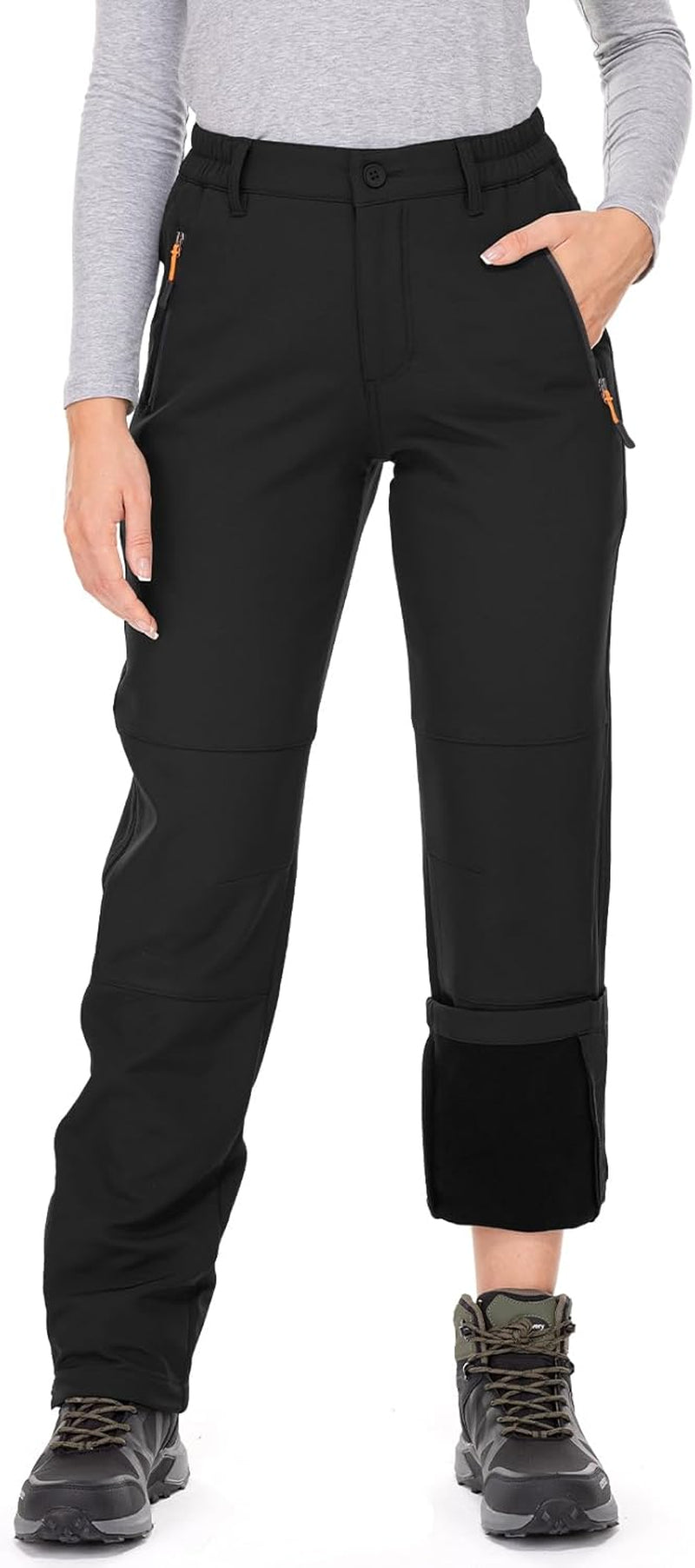 Women'S Waterproof Pants Hiking Ski Snow Fish Fleece Lined Insulated Outdoor Golf Travel Pant