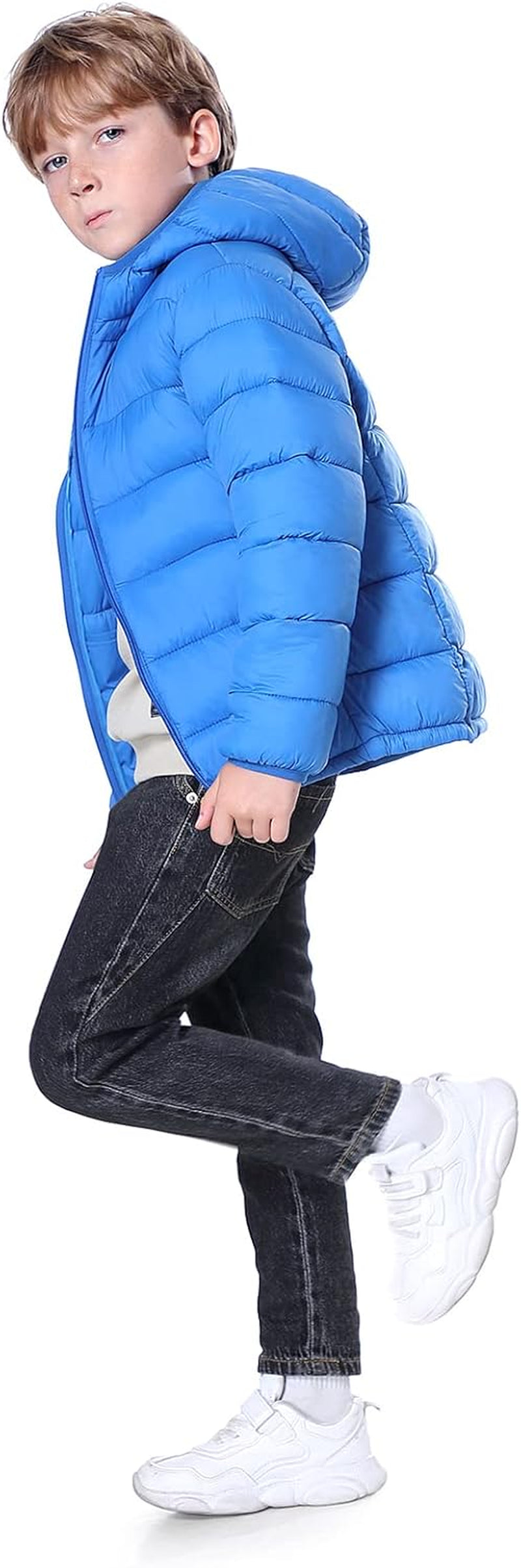 Hooded Puffer Jackets for Boys and Girls – Lightweight and Packable – Autumn and Winter Coat, Warm and Comfy