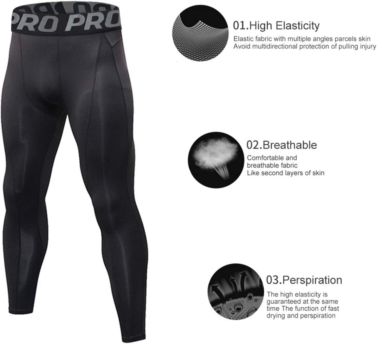 Mens Workout Compression Set Pants and Long Sleeve Shirts Winter Warm Thermal Baselayer Top & Bottom