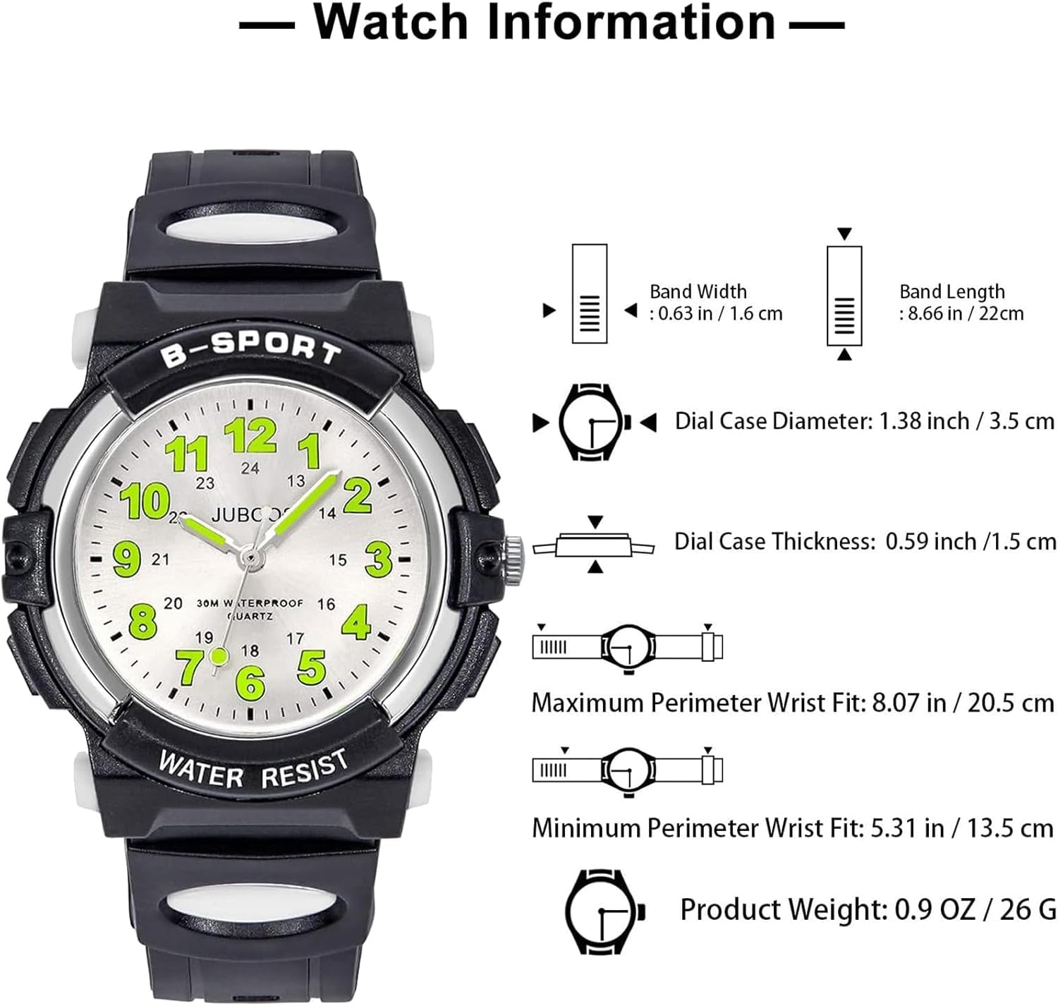 Kids Analog Watch, Childrens Waterproof Quartz Watch for 5-14 Years Old Boys Girls Time Teaching Sports Outdoor Wirstwatch
