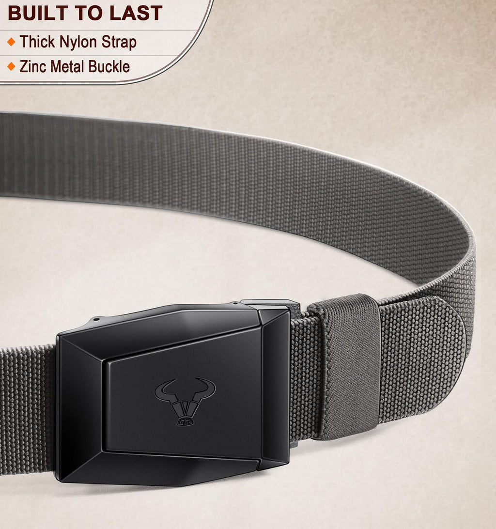 BULLIANT Men Belt 2 Pack,Nylon Web Holster Belt Stretch for Gift Men Outdoor ...