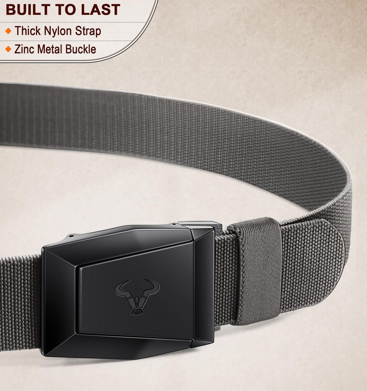 BULLIANT Men Belt 2 Pack,Nylon Web Holster Belt Stretch for Gift Men Outdoor ...