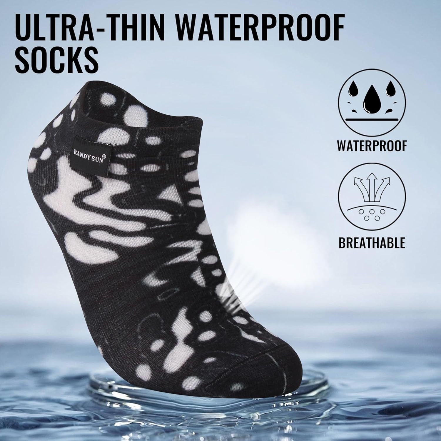 Unisex Waterproof Socks 2.0 - Ultra Thin, Lightweight, Breathable for Sports Outdoor Activities