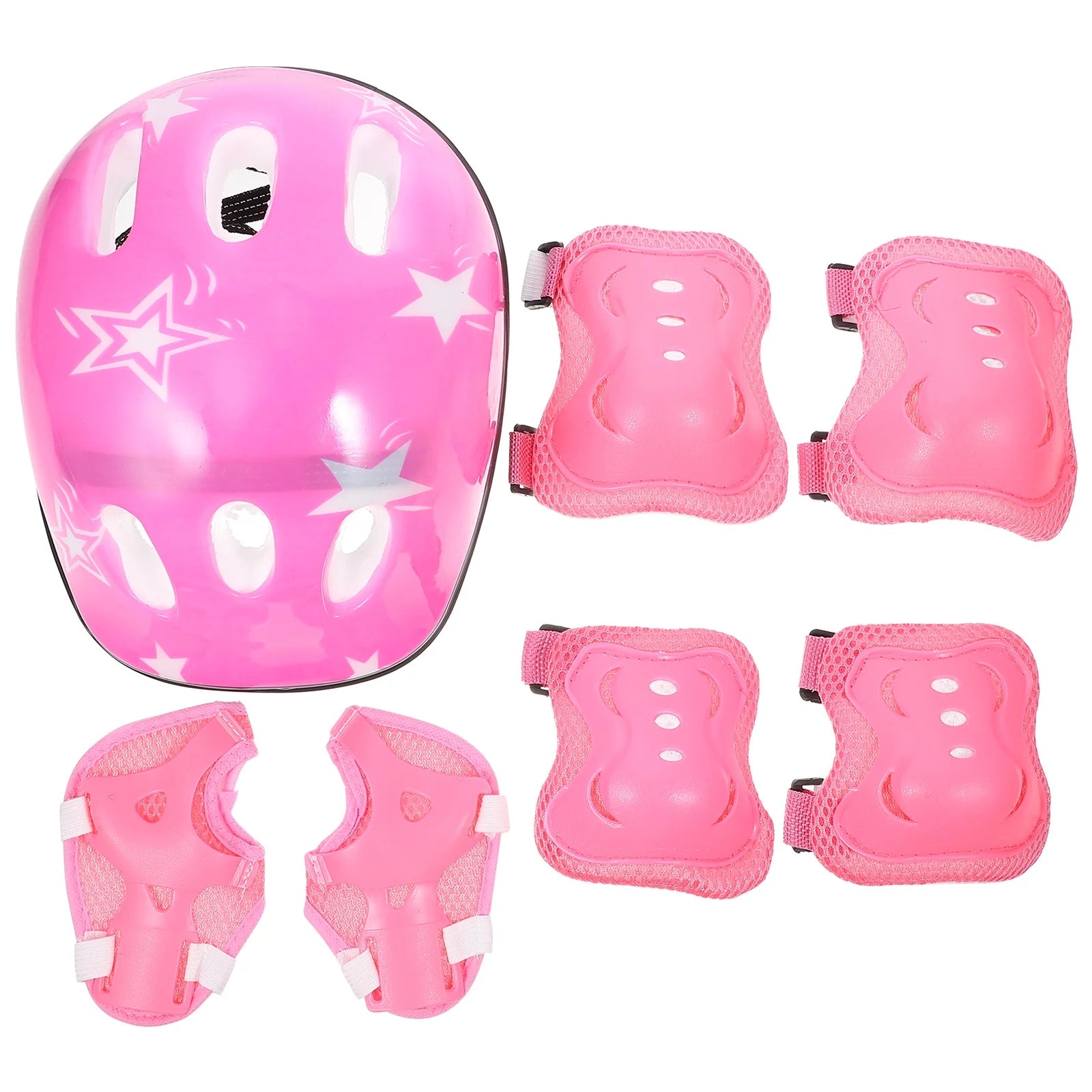 Kids Adjustable Helmet Suitable for Ages 3-14 Years Toddler Boys Girls, Sports Protective Gear Set Knee Elbow Wrist Pads for Bike Skateboard Scooter Rollerblading-Pink
