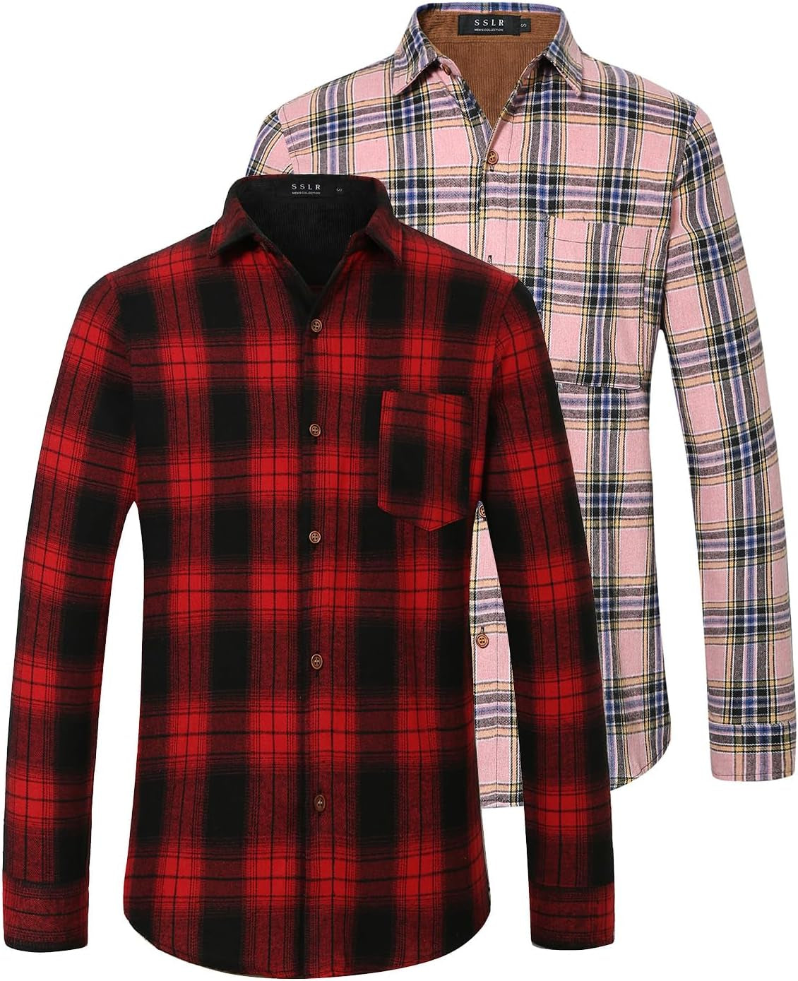 Flannel Shirt for Men, Long Sleeve Button down Shirt Plaid Casual