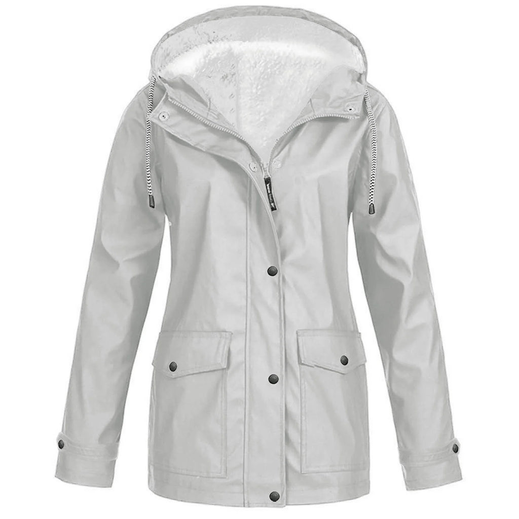 Rain Coats for Women Clearance Waterproof with Hood Lightweight Casual Anorak Travel Hiking Jackets with Pockets Gray 6(M)