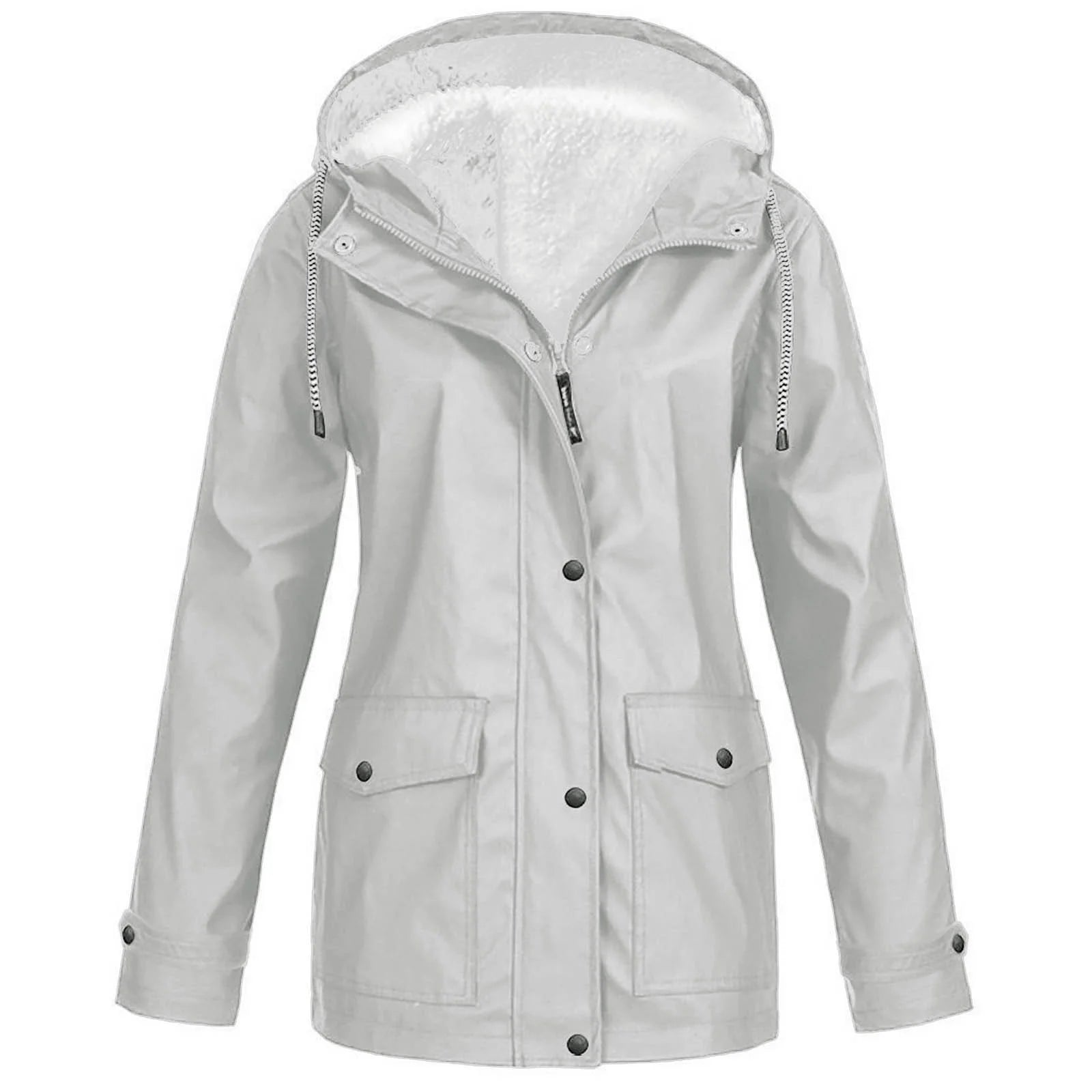 Rain Coats for Women Clearance Waterproof with Hood Lightweight Casual Anorak Travel Hiking Jackets with Pockets Gray 6(M)