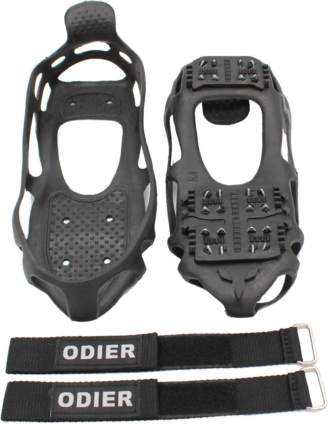 Ice Cleats Grippers for Shoes and Boots 24 Teeth Crampons 10 Teeth Tiny Spikes Ice Cleats for Walk on Ice Snow and Freezing Mud