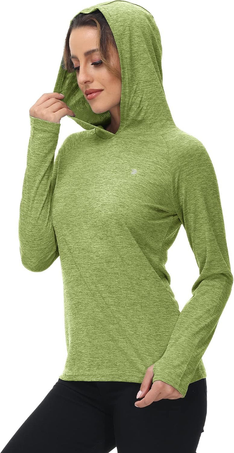 Women'S UPF 50+ Sun Protection Hoodie Shirt Long Sleeve Lightweight Quick Dry Running Fishing Hiking Shirt