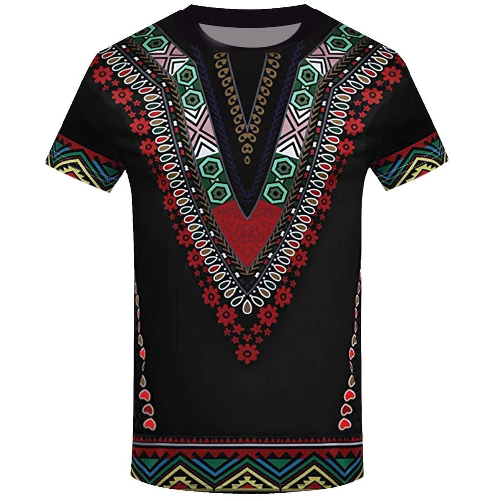 Mens Shirts Summer Tops African Top Shirt Blouse Short Printed Sleeve Fashion Casual T Shirt Men'S Men'S Dress Shirts T Shirts for Man Black L
