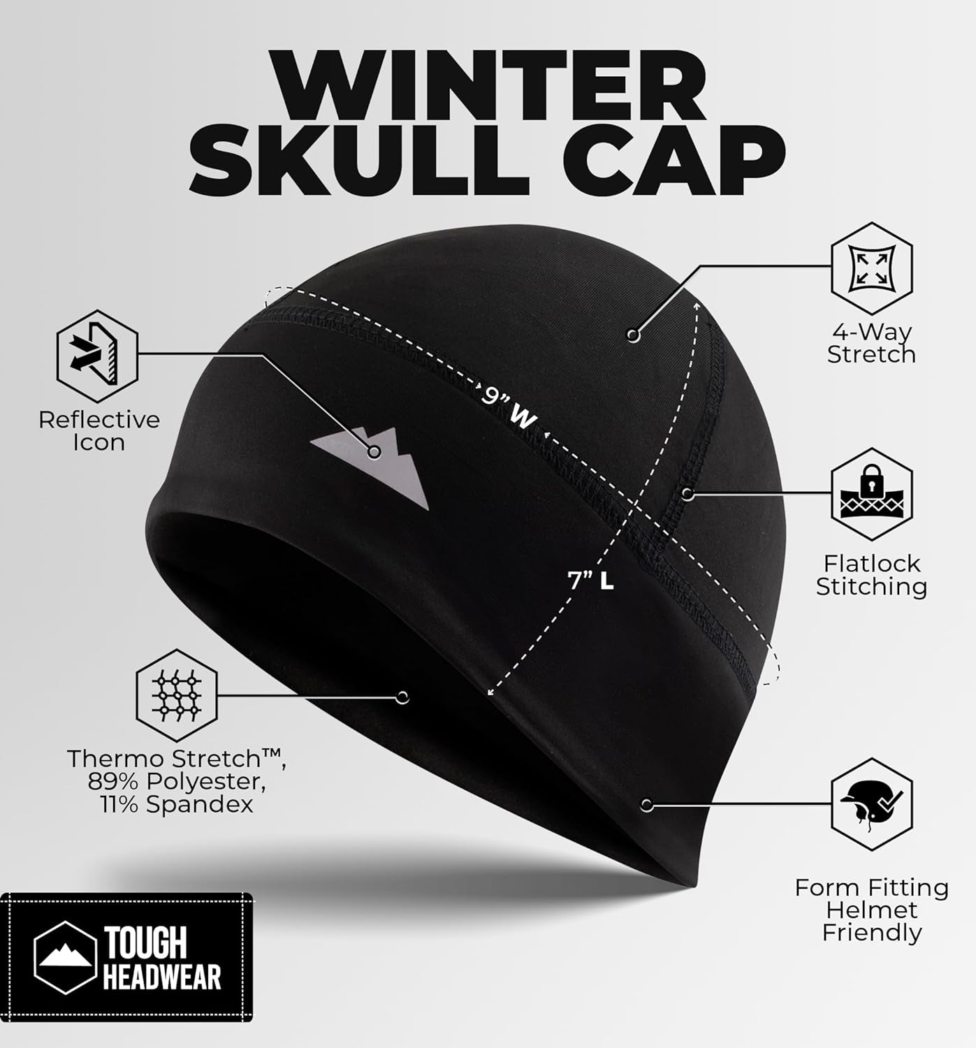 Skull Cap for Men-Motorcycle Head Cap,Sweat Caps for Men, Skull Cap Helmet Liner,Running Beanie Parent