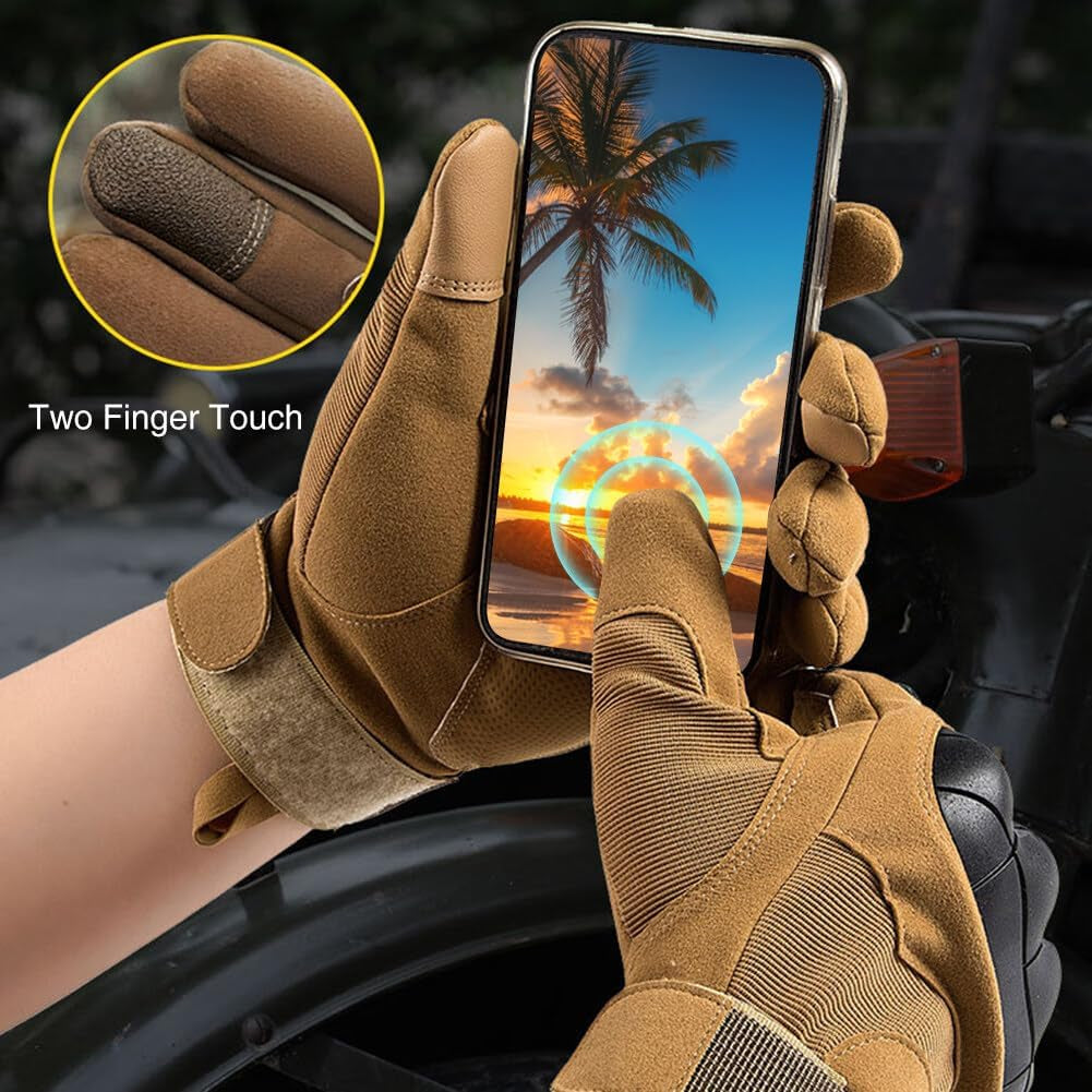 Tactical Gloves with Knuckle Protection, Men Outdoor Gloves Fingerless Glove for Riding, Cycling, Motorcycle, Driving Gloves (Black L)