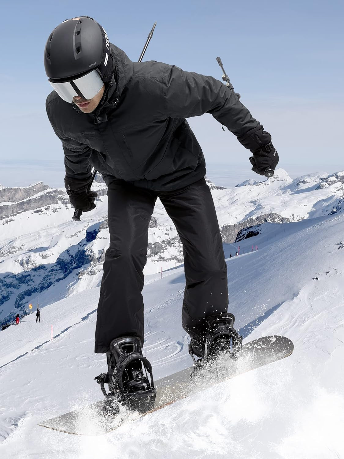 Men'S Waterproof Ski Snow Jacket Fleece Lined Warm Winter Rain Jacket with Hood Fully Taped Seams