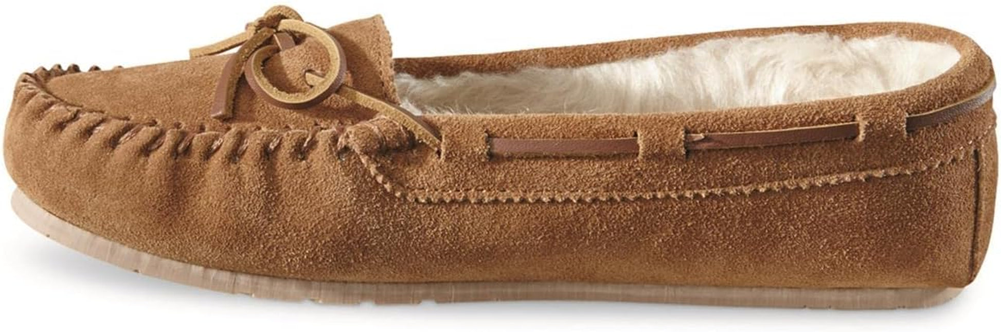Fur-Lined Moccasin Slipper Shoes for Women, Ladies Bedroom House Slippers, Indoor and Outdoor