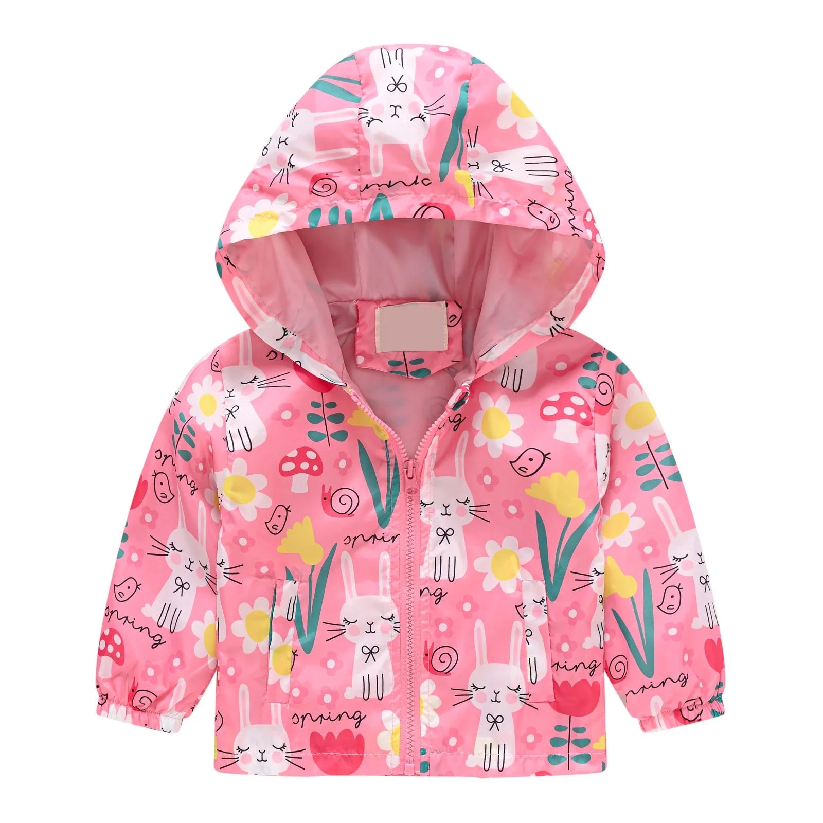 Toddler Boys down Jacket Hooded Jacket Windbreaker Lightweight Print Coat Autumn Long Sleeve Windproof Outwear Hot Pink, Size 2T-8